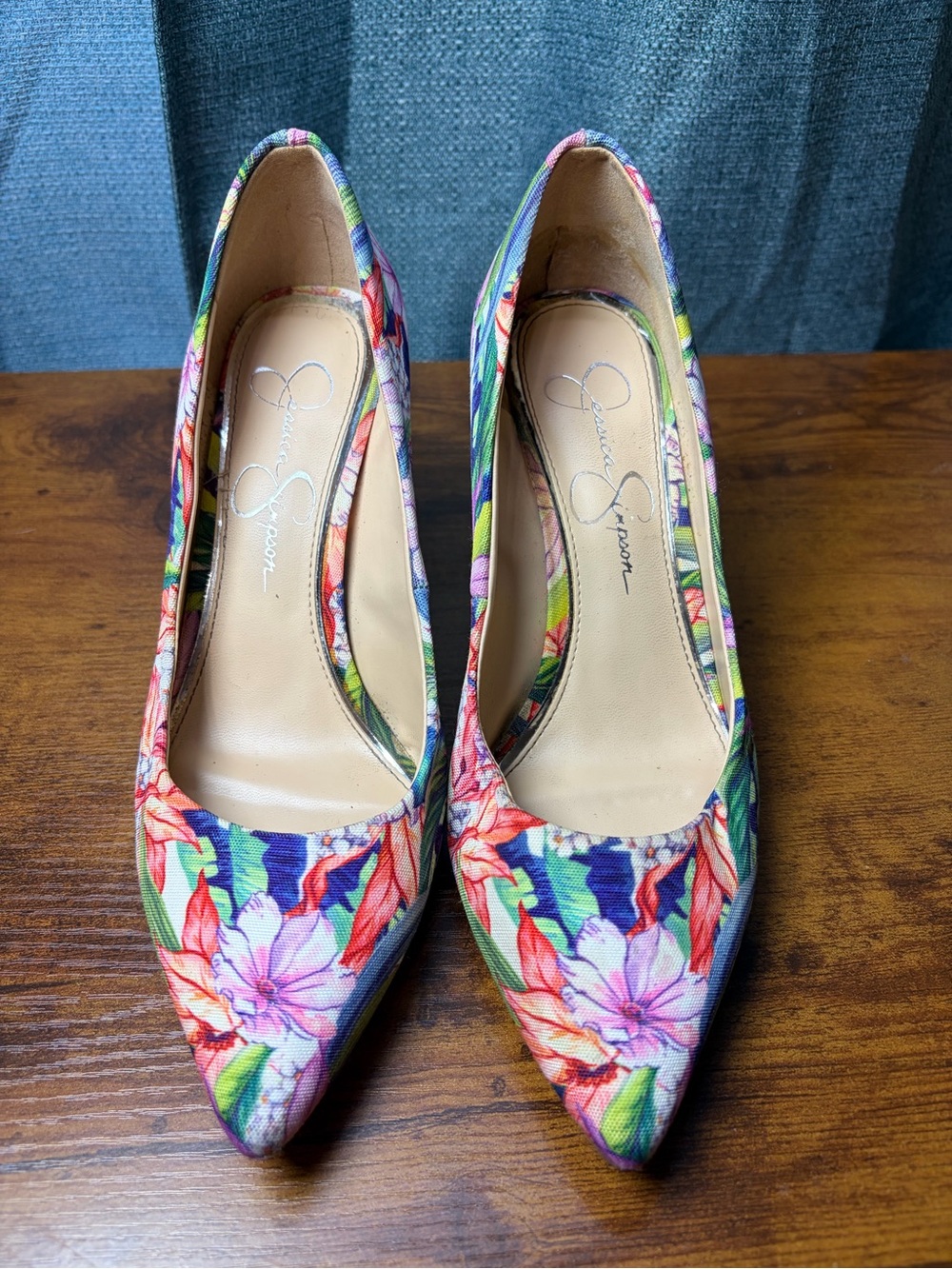 Jessica Simpson Floral Pointed-Toe Heels - Multicolor Floral Print